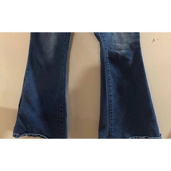 Bamboo Flare Jeans Womens Size 15 Blue Denim Faded Single Stitch High Waisted - Picture 7 of 11